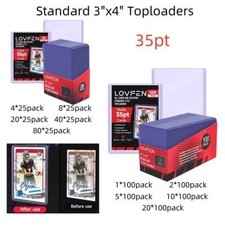 100/200/500/1000/2000CT Standard 3"x4" Toploaders For 35pt Trading Sports Cards
