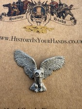 Flying Barn Owl Quality Silver Pewter Lapel Pin Badge