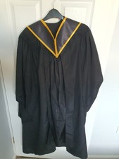 Graduation Gown & Hat Black Mortarboard BA Bachelor University Cap Adult Fluted