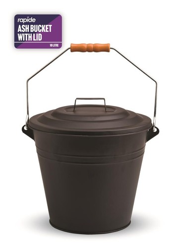10l metal ash bucket - ash, with