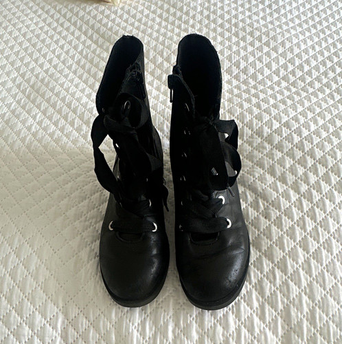Zara black leather ankle - ,