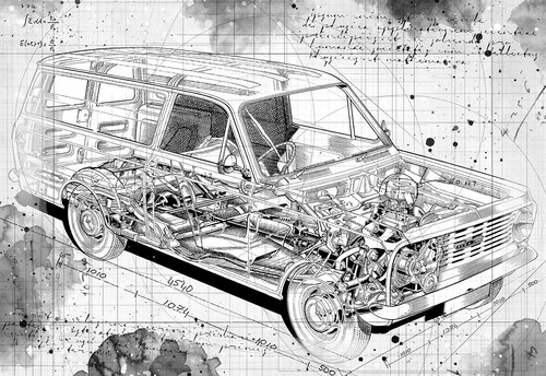 Line tech drawing bedford - line, ha