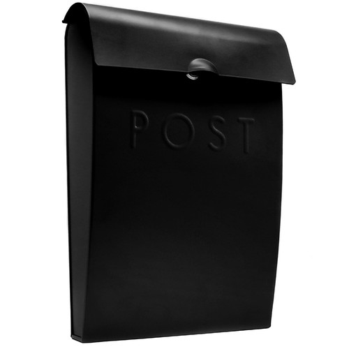 Wall mounted post box - wall, black