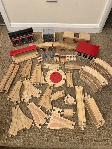 Vintage wooden train - vintage, track