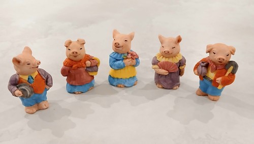 Pig figurine ornament - ornament, x5