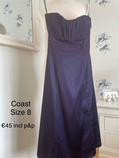 Coast dress, Size 8, Dark purple, Satin with chiffon detail 