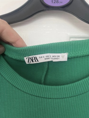 Zara green ribbed - zara, frill