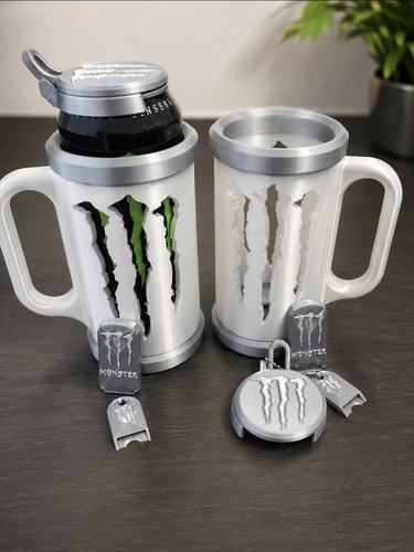 Monster energy white - monster, can/cup