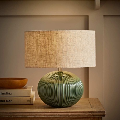 Ceramic table lamp ribbed - ceramic,