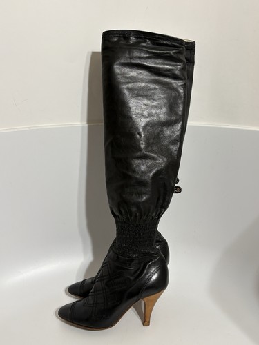 Vtg chanel black - black, quilted