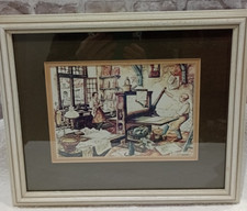 Vintage Anton Pieck In The Printing House Framed Double Mounted 36 cm x 30 cm