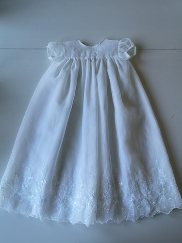 Embroidered white christening - white,
