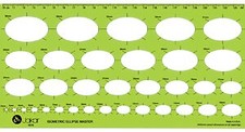Jakar 4676 Isometric Ellipse Master Template Stencils 2mm - 35mm