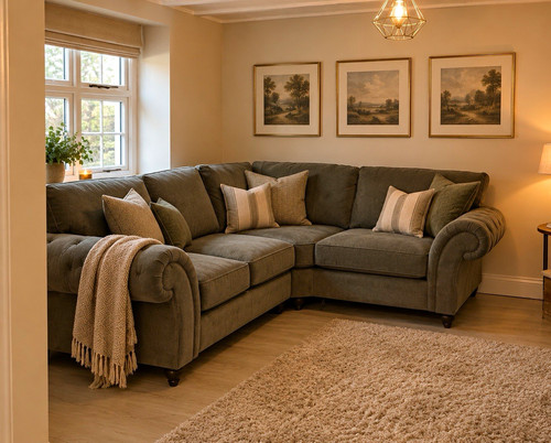 Large grey chesterfield - grey, corner