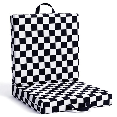 Black and white checkered seat - black,