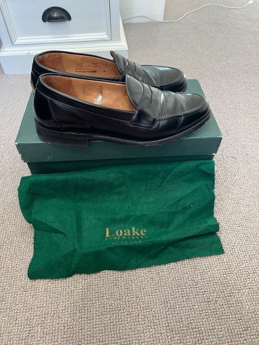 Mens loake black penny - loake,