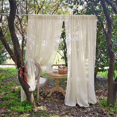 Sheer linen voile outdoor - sheer,