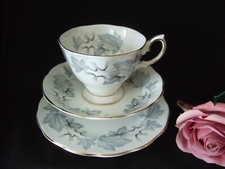 Royal Albert - SILVER MAPLE : Bone China - TRIO Tea  Cup, Saucer & Tea Plate :