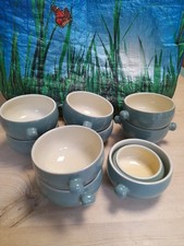 Denby Stoneware Manor Green Soup Bowls x 9