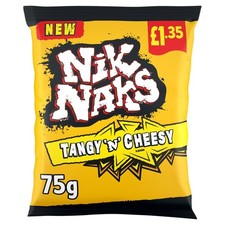 Nik Naks Tangy 'N' Cheesy – 20 x 75g Bags – Full Box Crunchy Corn Snacks