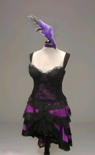 Purple black saloon girl - saloon,