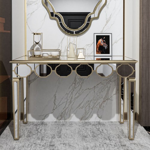 4ft mirrored console table - mirrored,