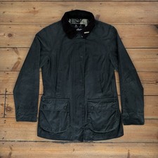 Barbour Beadnell Waxed Jacket | Sage Green | Size UK 8