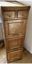 Vintage oak 4 drawer filing cabinet antique 1920s