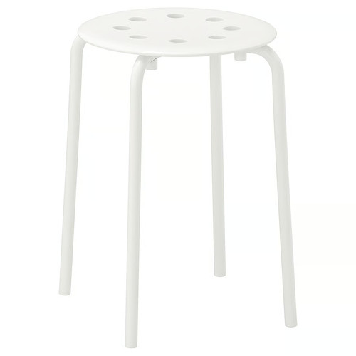 Marius white stool 45cm - marius,
