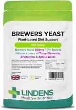 Brewers Yeast 300mg X 500 Tablets B Vitamins Vegetarian Vegan Lindens UK