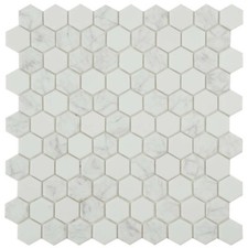White Hexagon Mosaic Tile