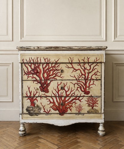 Antique french painted coral - antique,