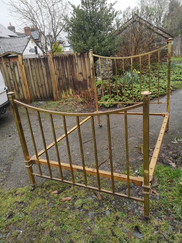 Antique brass bed shoolbred - antique, bed.