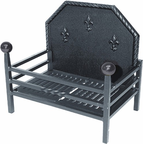 British fire basket with - basket,