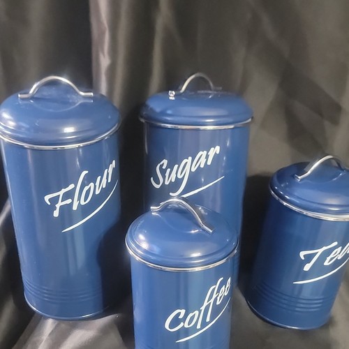 Blue metal 4pc coffee - blue,