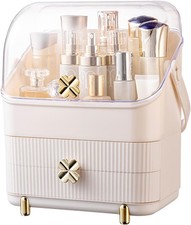 3 Tiers Makeup Organizer Holder Cosmetic Storage Box with Dust Free Cover UK