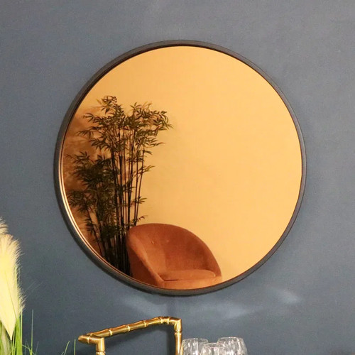 Round smoked copper glass wall