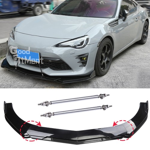 Gloss black front bumper lip - bumper,