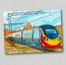 Fridge Magnet Virgin Trains Pendolino art British Rail  HST High Speed Train