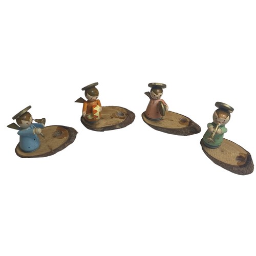 Vtg wooden angels birthday - wooden,