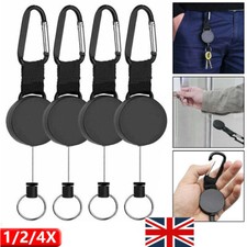 2/4 Heavy-Duty Retractable Badge Holder Reel ID Badge Holder Name Card Key-Chain