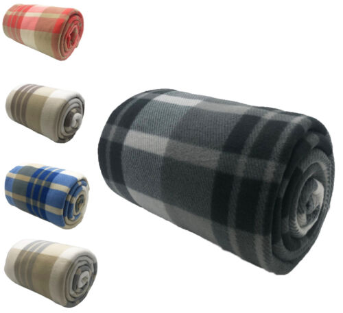 Tartan fleece throw soft warm - tartan,