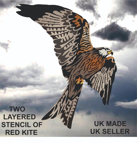 Layer stencil red kite bird - stencil,
