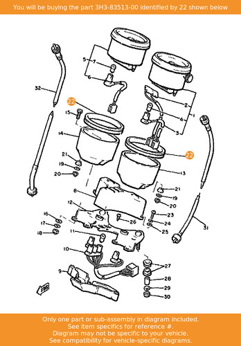 Yamaha damper 3h3 83513 00 - damper,, 3h3-83513-00