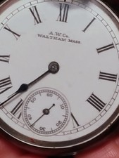 Waltham Pocket Watch Silver Hallmarked  A.M Watch Co Waltham Mass  Safety Pinion
