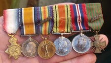PERIOD WW1/WW2 MINIATURE MEDAL GROUP, TRIO, MID, OAKLEAF, CROIX DE GUERRE SPINK