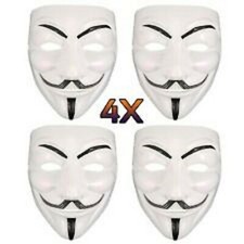 Adult Unisex 4 X Anonymous Vendetta V Mask Halloween Fancy Dress Party Accessory