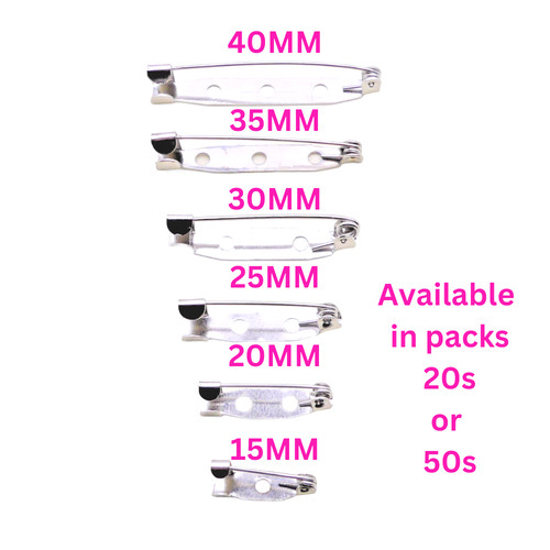 Steel brooch back pins 15mm - back,