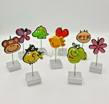 5 Memo Alligator Clips Holders Card Picture Photo Novelty Character Table Stand