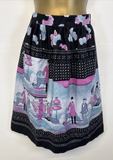 Vintage Apron Black Purple Art